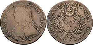 Frankreich Ludwig XV. 1715-1774 1/2 Écu aux ... 