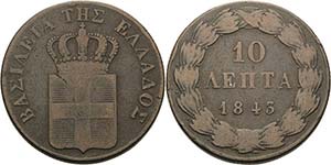 Griechenland Otto I. 1832-1862 10 Lepta ... 