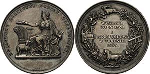Polen Alexander II. 1855-1881 Silbermedaille ... 