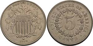 Vereinigte Staaten von Amerika  5 Cent 1866. ... 