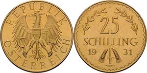 Österreich  25 Schilling 1931, Wien  Jaeger ... 
