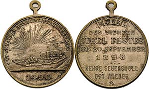 Annaberg  Versilberte Bronzemedaille 1896 ... 