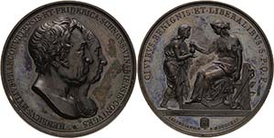 Frankfurt am Main  Bronzemedaille 1845 (L. ... 