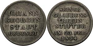 Johanngeorgenstadt  Silbermedaille 1854. ... 