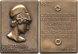 Leipzig  Bronzeplakette 1912 (R. Carl/Glaser ... 