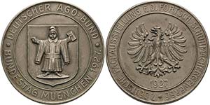München  Versilberte Bronzemedaille 1927 ... 