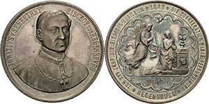 Regensburg-Bistum  Silbermedaille 1883 ... 
