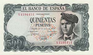 Ausland Spanien 500 Pesetas 23.7.1971. 1000 ... 