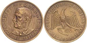 Drittes Reich  Bronzemedaille 1933 (O. ... 