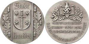 Drittes Reich  Zinkmedaille 1939. Stadt ... 