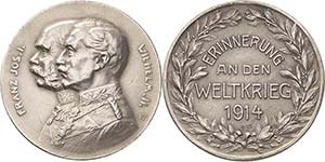 Erster Weltkrieg  Silbermedaille 1914 (B.H. ... 