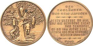 Erster Weltkrieg  Satirische Bronzemedaille ... 