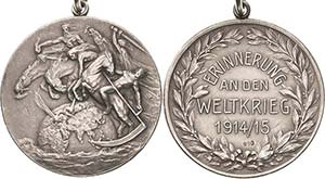 Erster Weltkrieg  Silbermedaille 1915 (B.H. ... 