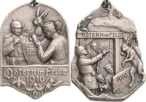 Erster Weltkrieg  Einseitige Silberplakette ... 