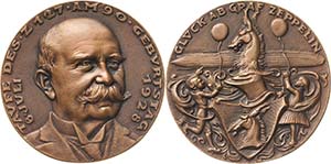 Luft- und Raumfahrt  Bronzegußmedaille 1928 ... 