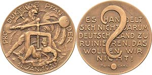 Weimarer Republik  Bronzemedaille 1923 ... 