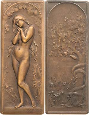 Jugendstil  Bronzeplakette o.J. (1905) ... 