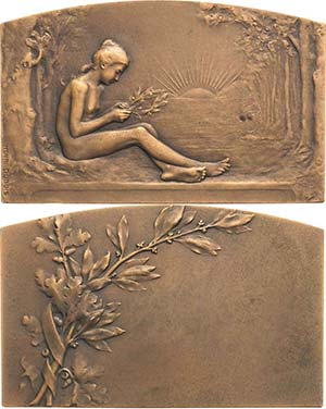 Jugendstil  Bronzeplakette o.J. (Henri ... 