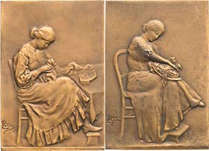 Jugendstil  Bronzeplakette o.J. (1907) ... 