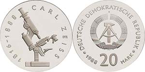 Gedenkmünzen Polierte Platte  20 Mark 1988. ... 