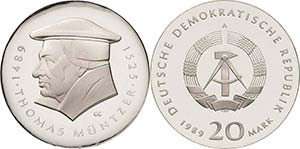 Gedenkmünzen Polierte Platte  20 Mark 1989. ... 
