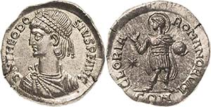 Kaiserzeit Theodosius II. 408-450 Miliarense ... 