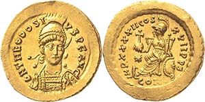 Kaiserzeit Theodosius II. 408-450 Solidus ... 