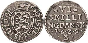 Dänemark Christian IV. 1588-1648 6 Skilling ... 