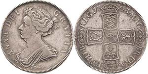 Großbritannien Anne 1702-1714 1/2 Crown ... 