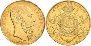 Mexiko Maximilian 1864-1867 20 Pesos 1866, ... 