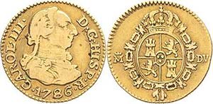 Spanien Karl III. 1759-1788 1/2 Escudo 1786, ... 