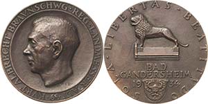 Braunschweig-Medaillen  Bronzemedaille 1934 ... 