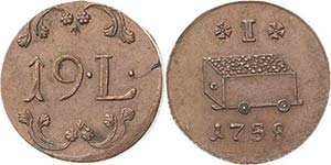 Harz  Bronzemarke 1758. ... 