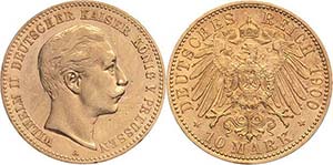 Preußen Wilhelm II. 1888-1918 10 Mark 1900 ... 