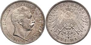 Preußen Wilhelm II. 1888-1918 2 Mark 1907 A ... 