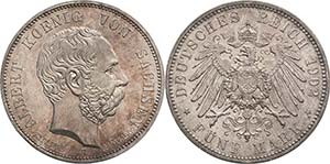 Sachsen Albert 1873-1902 5 Mark 1902 E Auf ... 