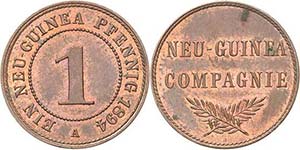 Deutsch-Neuguinea  1 Neu-Guinea Pfennig 1894 ... 
