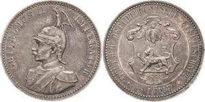 Deutsch Ostafrika  1/2 Rupie 1891 (A)  ... 