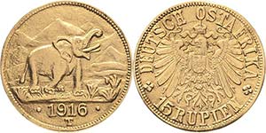 Deutsch Ostafrika  15 Rupien 1916, T ... 