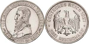 Gedenkausgaben  3 Reichsmark 1927 F ... 