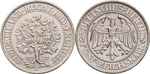 Gedenkausgaben  5 Reichsmark 1932 F Eichbaum ... 