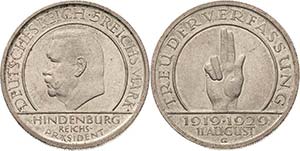 Gedenkausgaben  5 Reichsmark 1929 G ... 