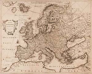 Ausland-Landkarten Europa Kupferstich 1643 ... 