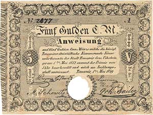 Ausland Ungarn 5 Gulden 1.5.1849.  WPM S 197 ... 