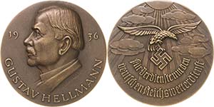 Drittes Reich  Bronzegußmedaille 1936 (R. ... 