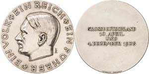 Drittes Reich  Silbermedaille 1938 (Richard ... 