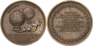 Luft- und Raumfahrt  Bronzemedaille 1784 (A. ... 
