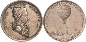 Luft- und Raumfahrt  Silbermedaille 1788 ... 