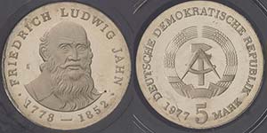 Gedenkmünzen Polierte Platte  5 Mark 1977. ... 