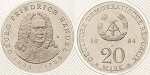 Gedenkmünzen Polierte Platte  20 Mark 1984. ... 